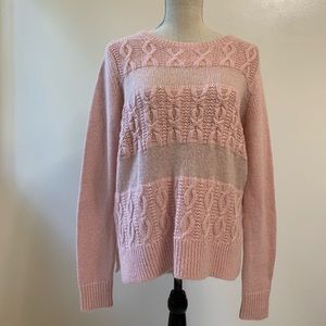 Light Pink Loft Cable Knit Sweater.  Size Medium